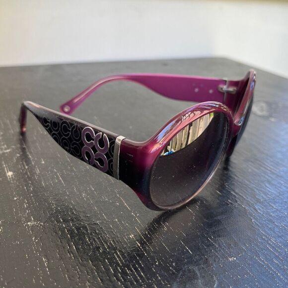 Coach S2003 Plum Ombre Oversized Sunglasses Y2K Logo Glam Shades main image 12